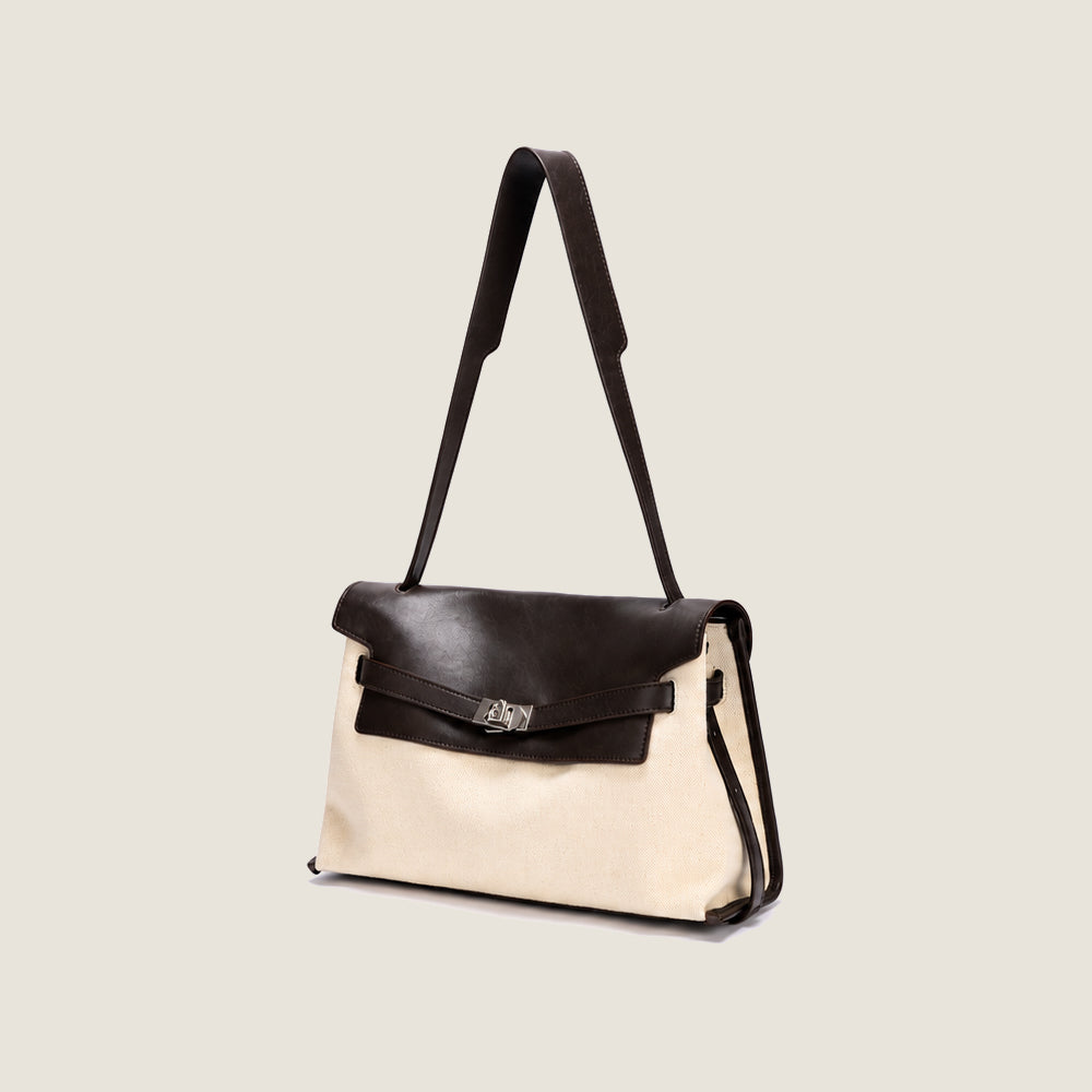 Belted Large Satchel Bag