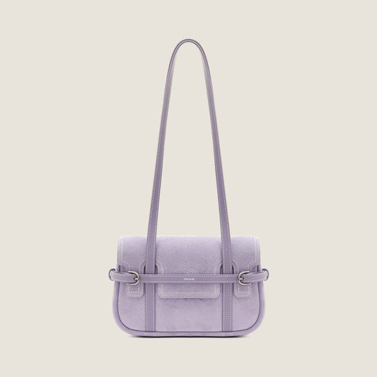 Belted Suede Flap Bag
