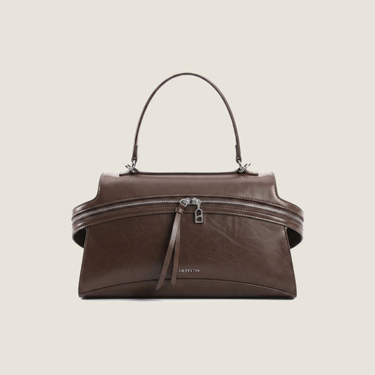 Curved Zip Boston Bag