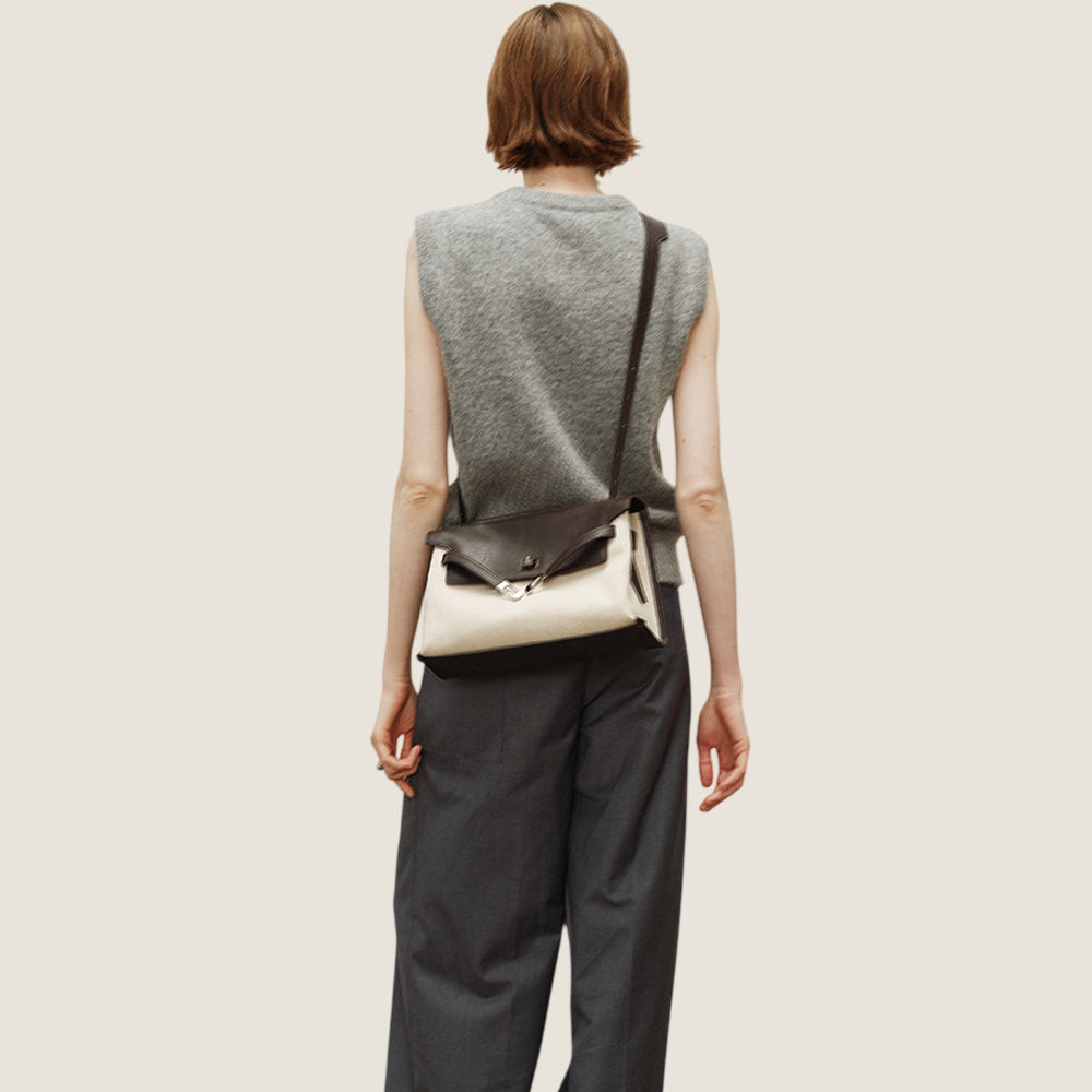 Belted Large Satchel Bag