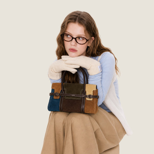 Patchwork Harness Satchel Bag