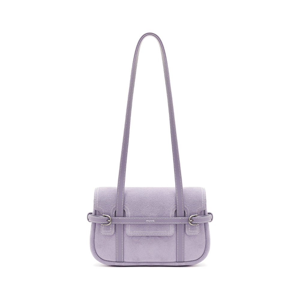Belted Suede Flap Bag
