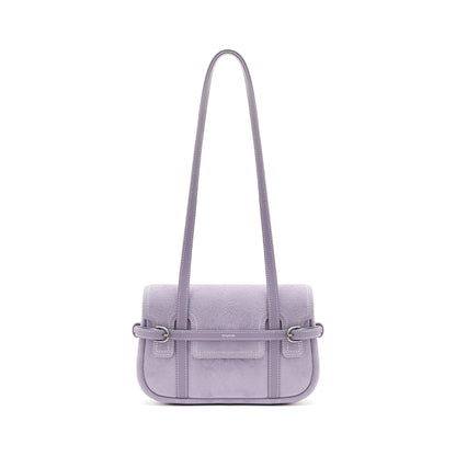 Belted Suede Flap Bag