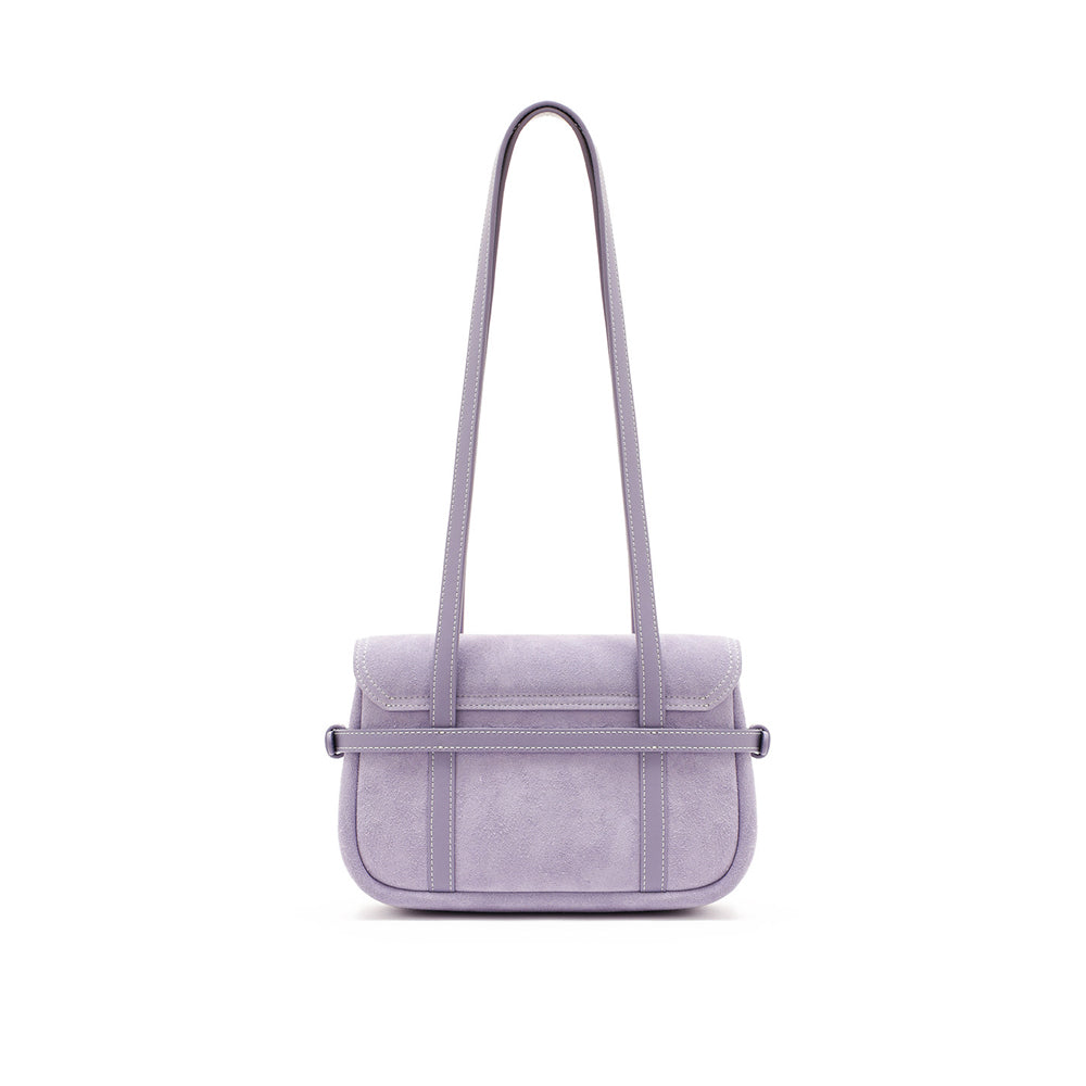 Belted Suede Flap Bag