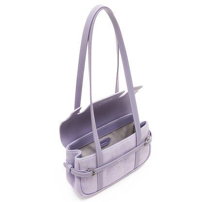 Belted Suede Flap Bag