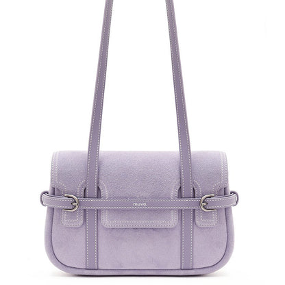 Belted Suede Flap Bag
