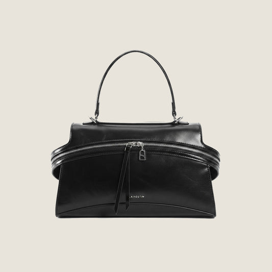 Curved Zip Boston Bag