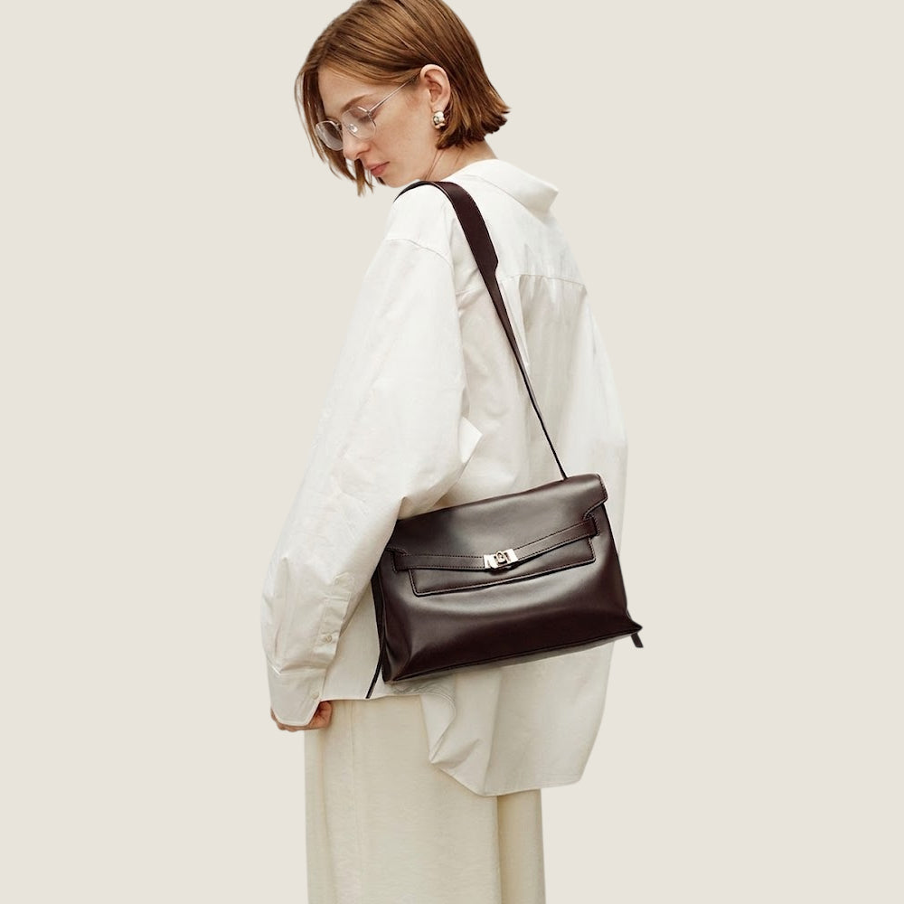Belted Large Satchel Bag