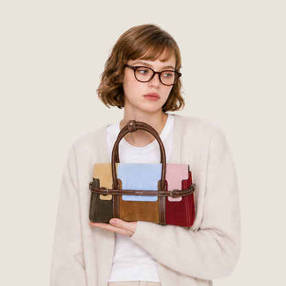 Patchwork Harness Satchel Bag