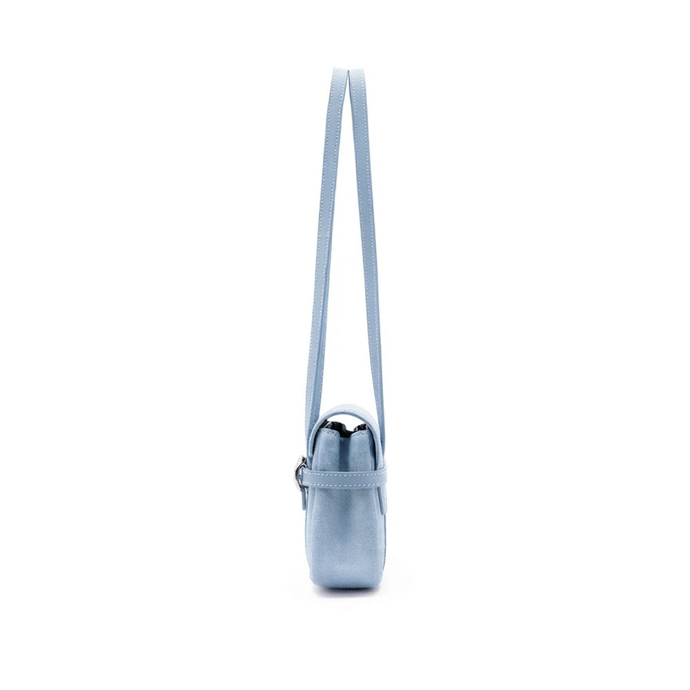 Belted Suede Flap Bag