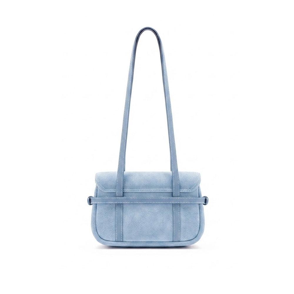 Belted Suede Flap Bag