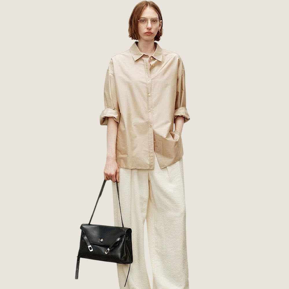 Belted Large Satchel Bag