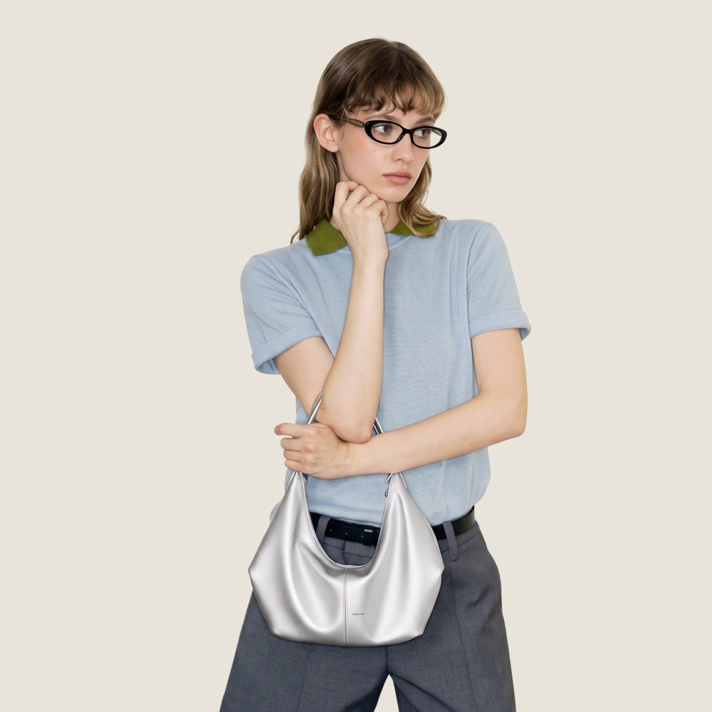 Curve Stitch Hobo Bag