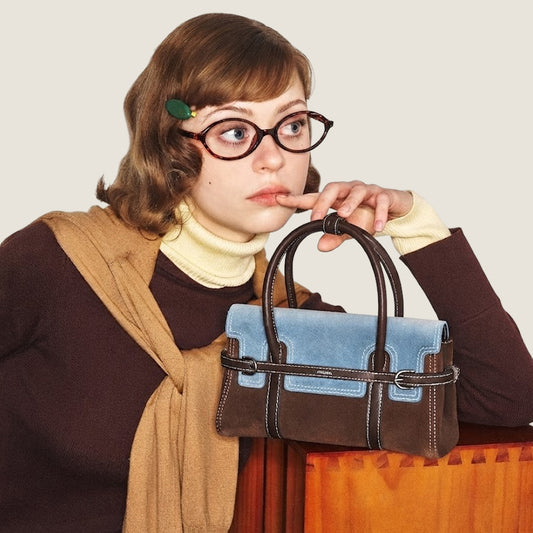 Two-Tone Harness Satchel Bag