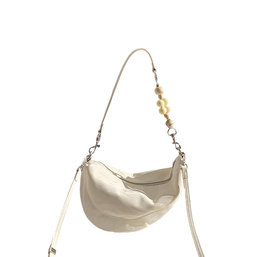 Marble Beads Half-moon Bag