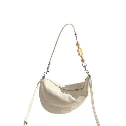 Marble Beads Half-moon Bag