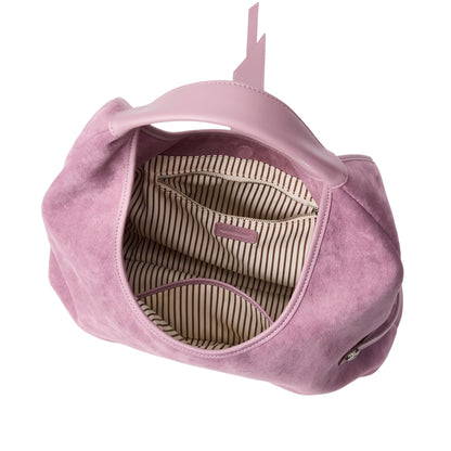 Suede Triangle Hobo Bag
