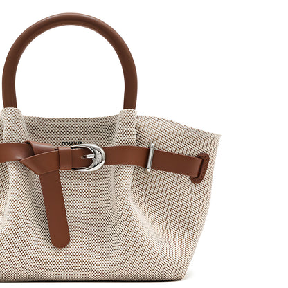 Gathered Canvas Tote Bag