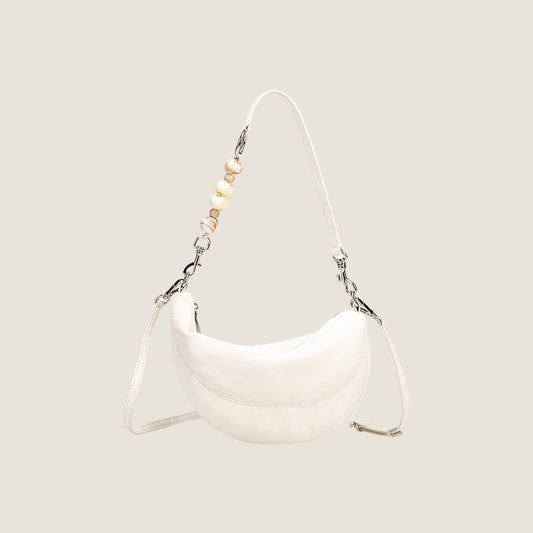 Marble Beads Half-moon Bag