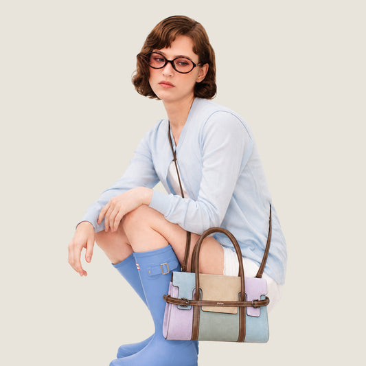 Patchwork Harness Satchel Bag