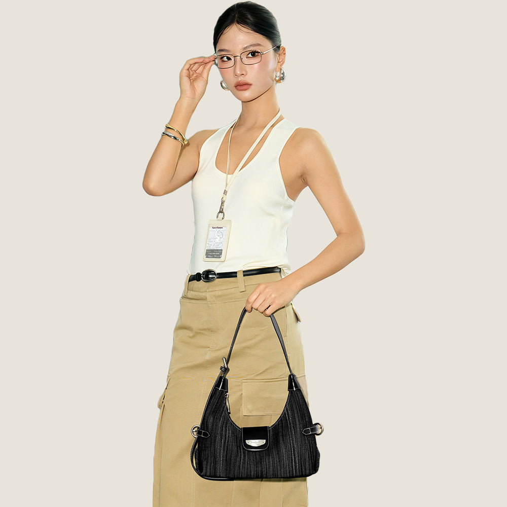Pinstripe Hobo Bag