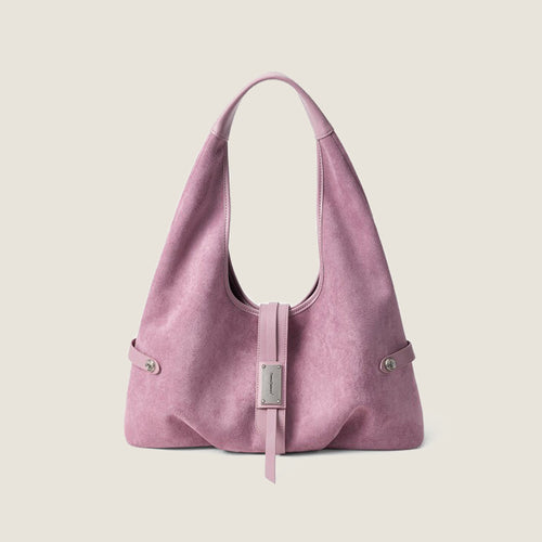 Suede Triangle Hobo Bag