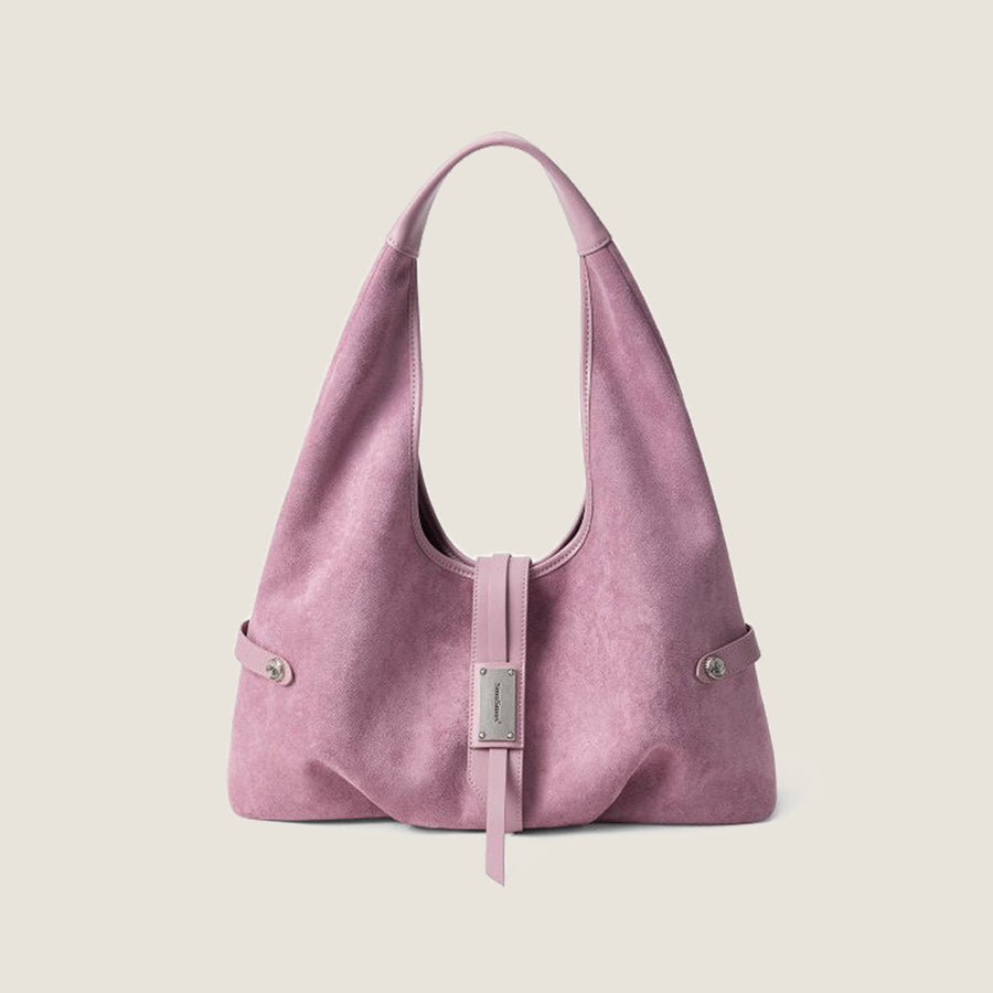 Suede Triangle Hobo Bag