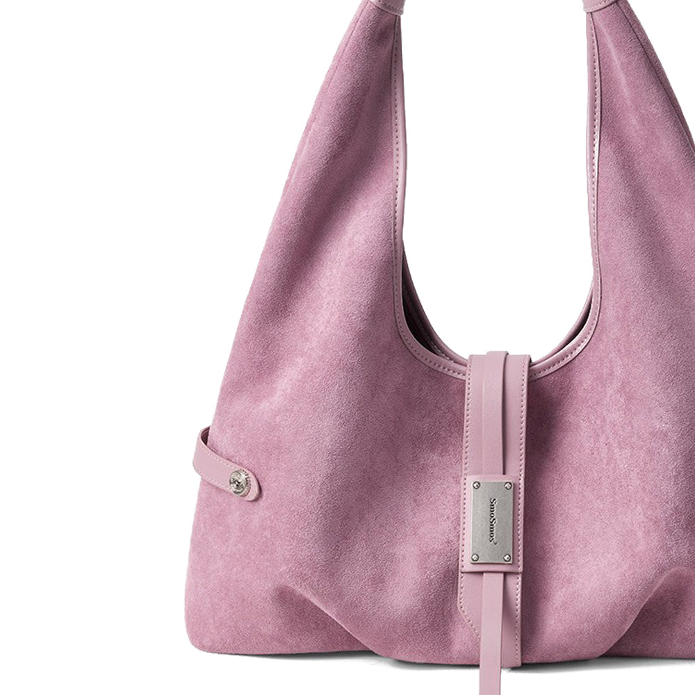 Suede Triangle Hobo Bag