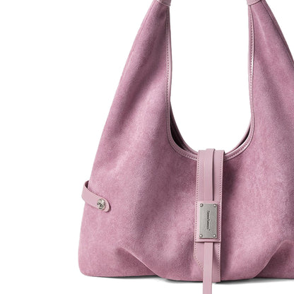 Suede Triangle Hobo Bag